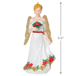 Hallmark Christmas Angels Good Cheer Ornament -Stuffed Animals Shop Angel in Red Flowers Dress Keepsake Ornament 2499QXR8267 03