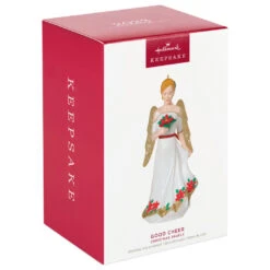 Hallmark Christmas Angels Good Cheer Ornament -Stuffed Animals Shop Angel in Red Flowers Dress Keepsake Ornament 2499QXR8267 04