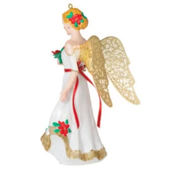 Hallmark Christmas Angels Good Cheer Ornament -Stuffed Animals Shop Angel in Red Flowers Dress Keepsake Ornament 2499QXR8267 06