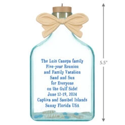 Hallmark A Day At The Beach Personalized Text Ornament -Stuffed Animals Shop Beach Glass Bottle Personalized Christmas Ornament 2499QHE2118B2 03