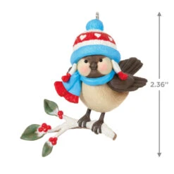 Hallmark Cozy Critters Special Edition Ornament -Stuffed Animals Shop Bird on Snowy Tree Branch Keepsake Ornament 1699QGO2797 03
