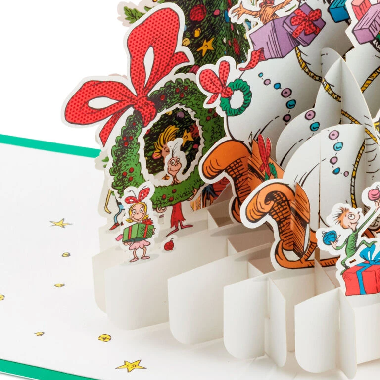 Hallmark Dr. Seuss™ How The Grinch Stole Christmas!™ Wreath 3D Pop-Up Christmas Card 5 Hallmark Dr. Seuss™ How The Grinch Stole Christmas!™ Wreath 3D Pop-Up Christmas Card - Image 3