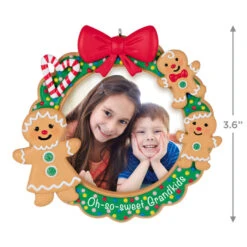 Hallmark Oh-So-Sweet Grandkids Photo Frame Ornament 10 Hallmark Oh-So-Sweet Grandkids Photo Frame Ornament -Stuffed Animals Shop Gingerbread Grandkids Picture Frame Keepsake Ornament 1599QGO2589 03