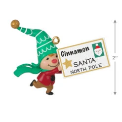Hallmark Gnome For Christmas Cinnamon's Letter To Santa Ornament -Stuffed Animals Shop Girl Gnome Letter to Santa Keepsake Ornament 1799QXE3319 03