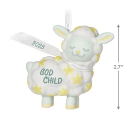 Hallmark Godchild 2023 Porcelain Ornament -Stuffed Animals Shop Godchild Lamb Keepsake Ornament 1799QGO2609 03