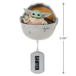 Hallmark Star Wars: The Mandalorian™ Grogu™ In Hovering Pram Personalized Ornament -Stuffed Animals Shop Grogu in Hovering Pram Personalized Christmas Ornament 2499QHE2201B1 03