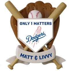 MLB Baseball Personalized Ornament, Dodgers™ -Stuffed Animals Shop MLB Baseball Personalized Ornament Dodgers 2499QHE1913B105 03