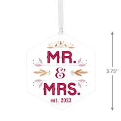 Hallmark Mr. & Mrs. Personalized Text Metal Ornament -Stuffed Animals Shop Mr. Mrs. Personalized Christmas Ornament 1OFM1002B3 03