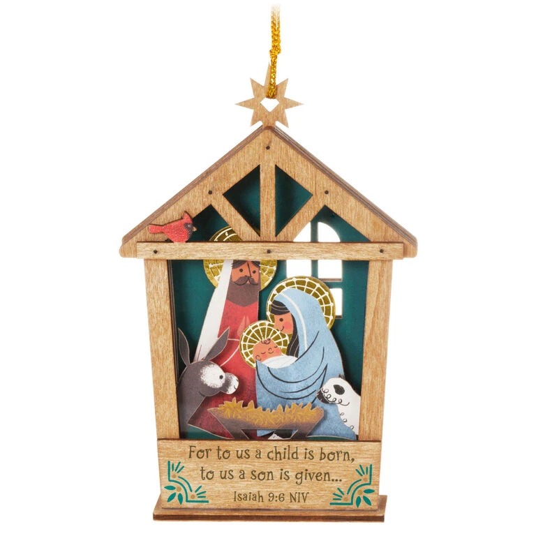 Hallmark A Child Is Born Nativity Papercraft Ornament 3 Hallmark A Child Is Born Nativity Papercraft Ornament