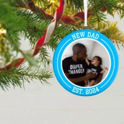 Stuffed Animals Shop -Stuffed Animals Shop New Dad Personalized Round Ceramic Ornament 1999QHE1711B28 02