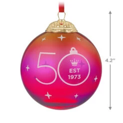 Hallmark Keepsake Ornament 50th Anniversary Christmas Commemorative Special Edition Glass And Metal Ornament 10 Hallmark Keepsake Ornament 50th Anniversary Christmas Commemorative Special Edition Glass And Metal Ornament -Stuffed Animals Shop Red Ball 50th Anniversary Keepsake Ornament 2499QGO2987 03