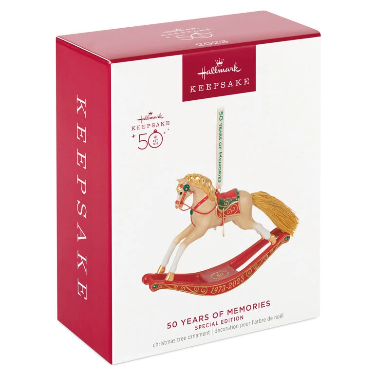 Hallmark 50 Years Of Memories Rocking Horse Special Edition Porcelain Ornament 6 Hallmark 50 Years Of Memories Rocking Horse Special Edition Porcelain Ornament - Image 4