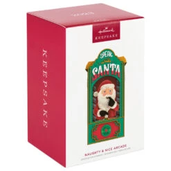 Hallmark Naughty & Nice Arcade Ornament With Light And Sound 11 Hallmark Naughty & Nice Arcade Ornament With Light And Sound -Stuffed Animals Shop Santa Arcade Carnival Game Keepsake Ornament 3499QGO2667 04