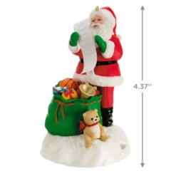 Hallmark Checking It Twice Ornament With Light And Sound 10 Hallmark Checking It Twice Ornament With Light And Sound -Stuffed Animals Shop Santa Checking His List Keepsake Ornament 2999QGO2657 03