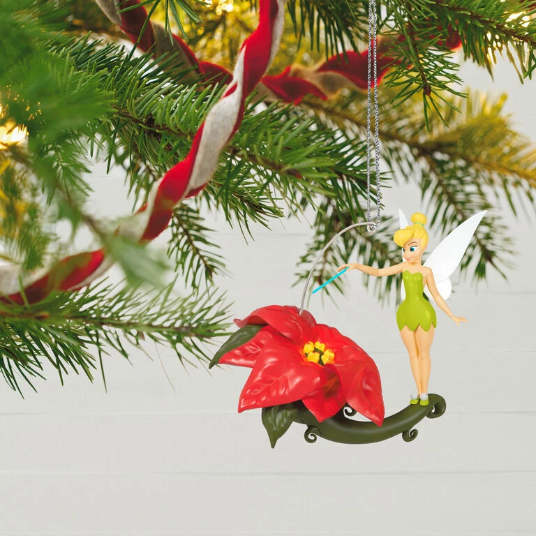 Hallmark Disney Tinker Bell Pixie-Dusted Poinsettia Ornament 4 Hallmark Disney Tinker Bell Pixie-Dusted Poinsettia Ornament - Image 2