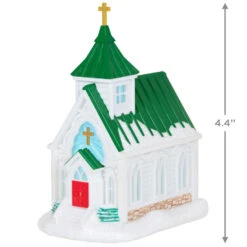 Hallmark Candlelight Service Ornament 10 Hallmark Candlelight Service Ornament -Stuffed Animals Shop White Church With Green Steeple Keepsake Ornament 2199QGO2767 03